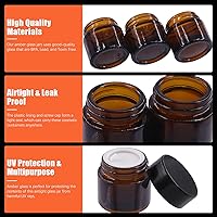 Vista 3 de Tanstic 30 tarros de vidrio ámbar con tapa, 20 tarros de vidrio redondos de 0.35 onzas y 10 cucharas de plástico