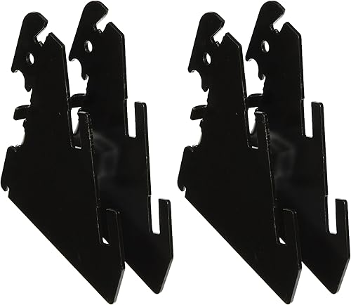 Wall Control Juego de soportes de metal ranurado para tablero de clavijas y tablero de herramientas ranurado, color negro (paquete de 2)