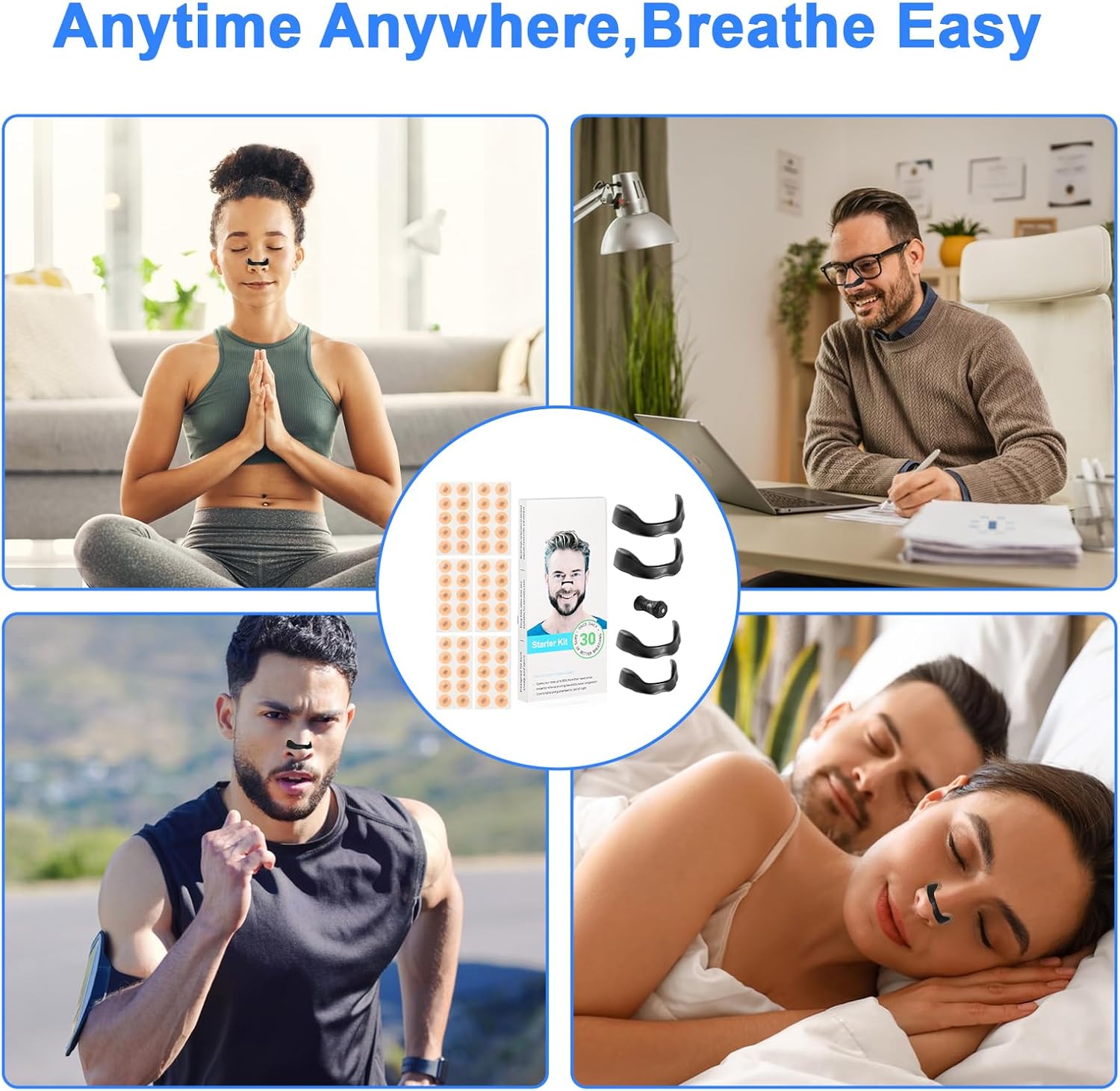 Magnetic Nose Strip(30 Pairs,Black),Magnetic nasal strips Innovative Design Anti-Snoring Equipment,Reduce Snoring,Improve Sleep Quality - Sweat Resistant,Extra Strength Snoring Solution - Image 7