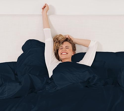 Miniatura 10 de KICKEE Sheet Set, 100% Viscose from Bamboo, Sateen Weave, Silky Soft Bedding for Heavenly Comfort, Best 300 Thread Count (White Cloud, CA King)