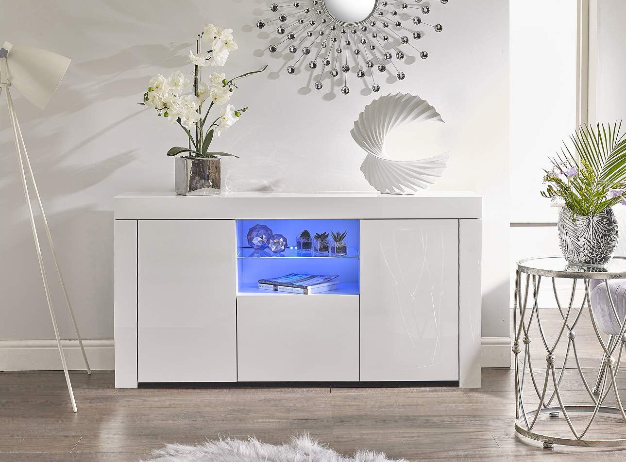 Buy IF White Gloss Display Sideboard Cupboard Lowboard with