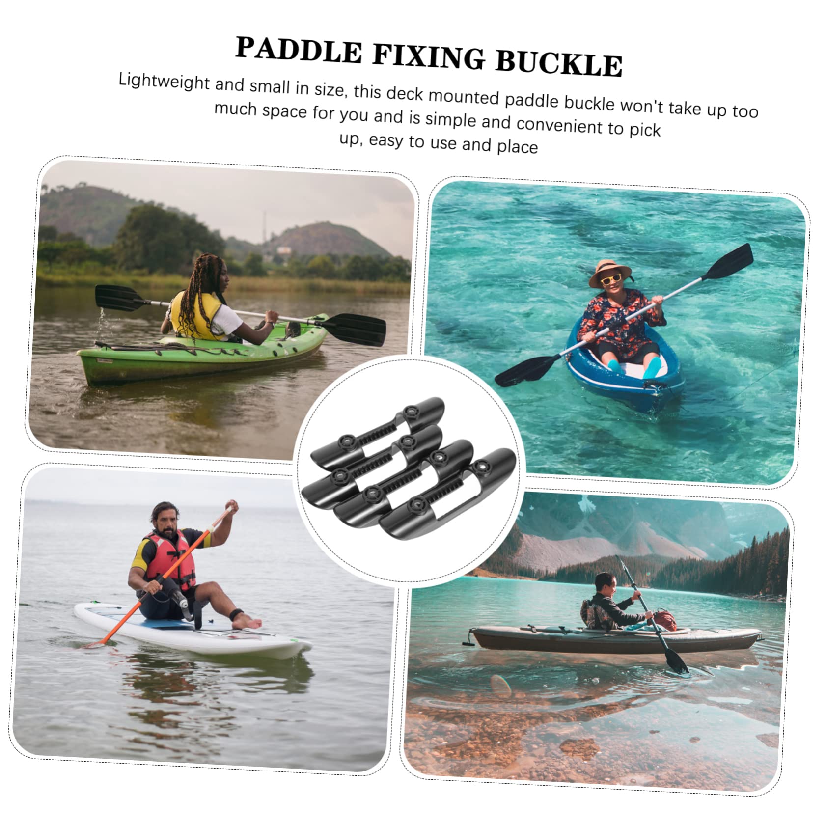 Toyvian Paddelschnalle Kajak Paddelhalter Clip Paddelklemme für Kanus Paddelklemme mit Schraube an Deck montierte Paddelklemme Stabiler Paddelclip Plastik Black