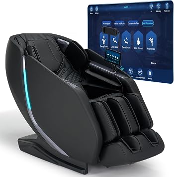 4D Smart Massage Chair Full Body - Zero Gravity Massage Chair Recliner with 53" SL Track, 15 Auto Modes, Body Scan, Heat & App Control - Luxury Shiatsu Massager for Sports Recovery & Home Office,Black