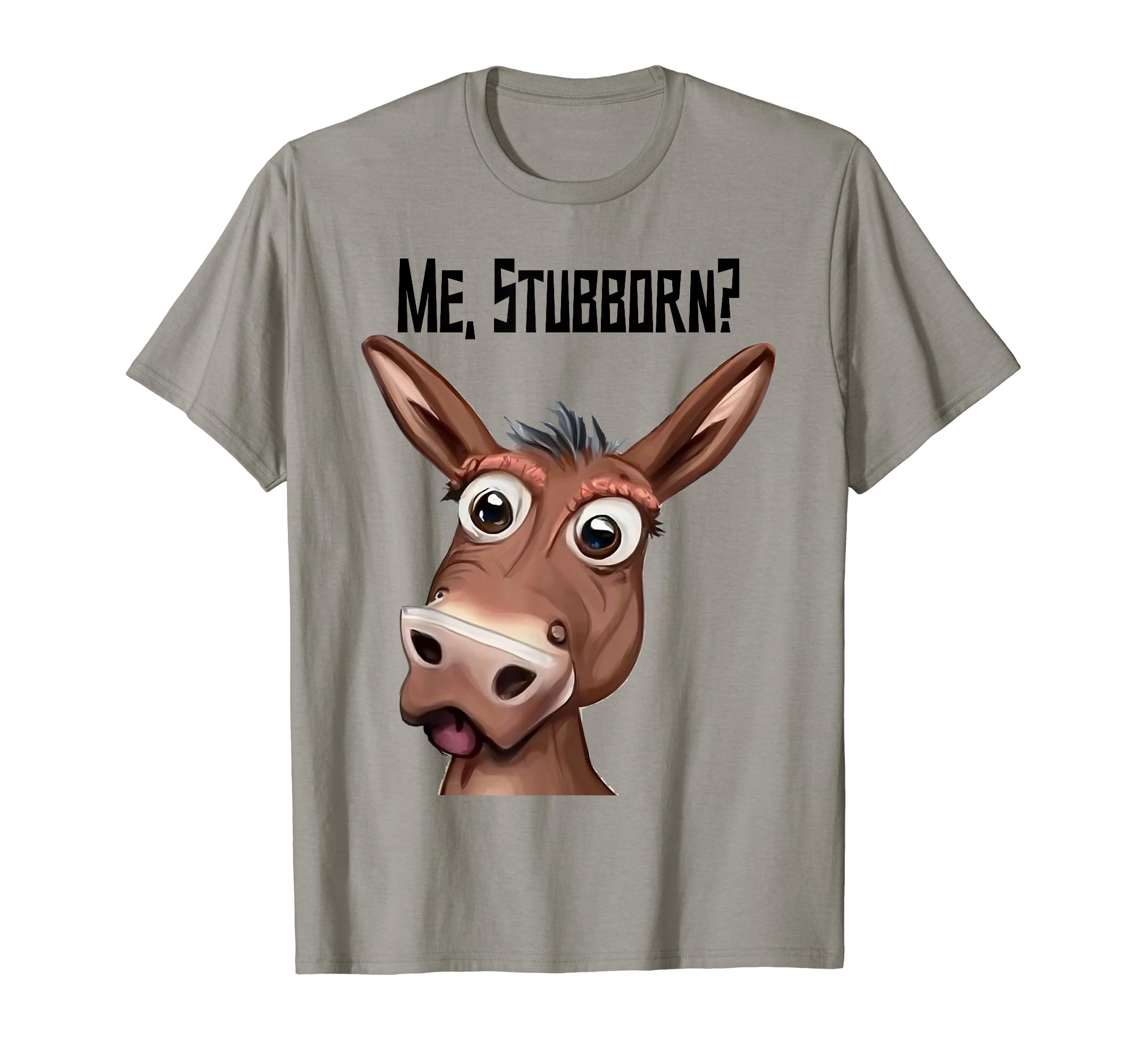 Smilemoretees Funny Stubborn Mule Satire Cartoon T-Shirt