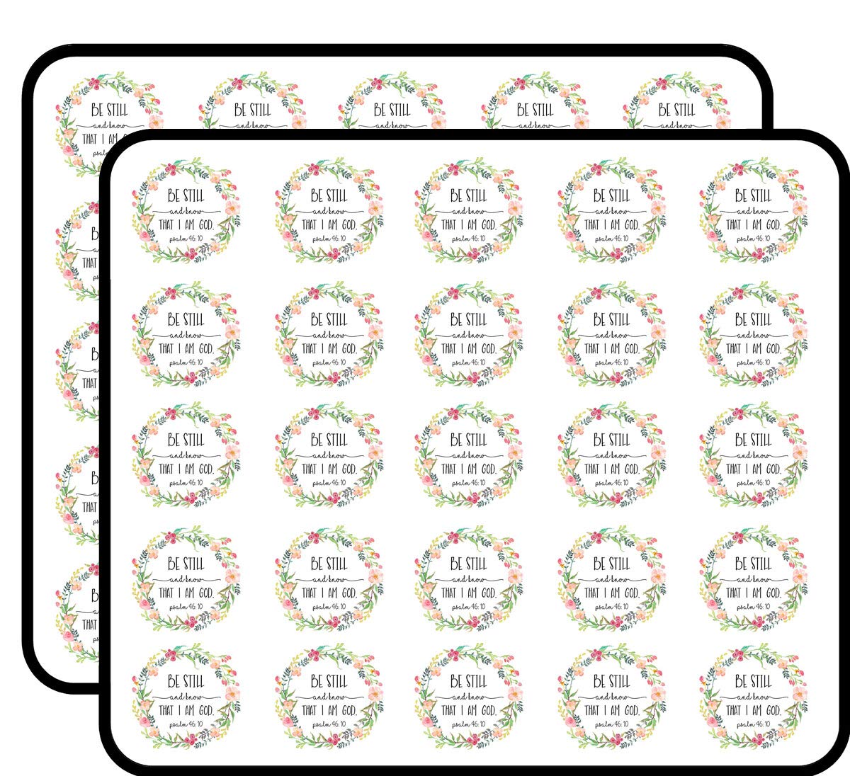 Autocollants scrapbooking Be Still and Know de 2,5 cm pour bullet journal et calendriers, 50 u