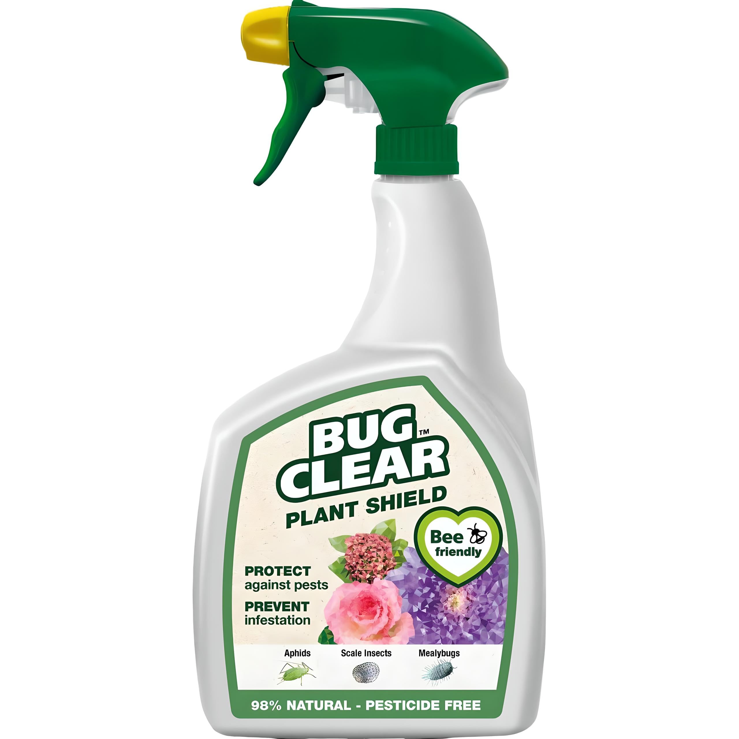 AMKBug Clear Plant Shield 800ml Ready to Use Spray Protects Plants Flowers Fruit Veg Deters Aphids Physical Barrier Defence