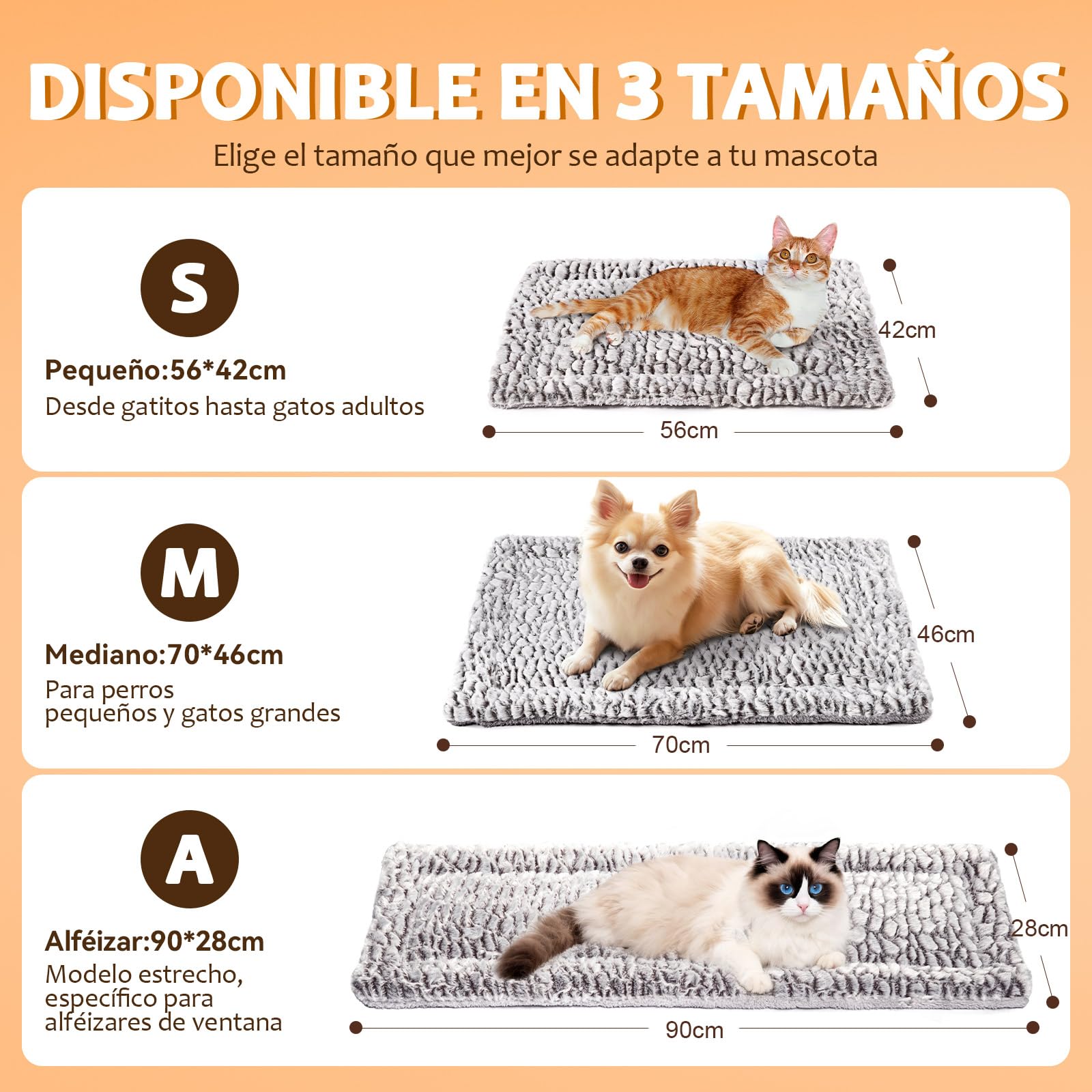 Mora Pets Manta térmica para Gatos Manta autocalentable para Gatos y Perros Cama termica sin Electricidad y baterías cojín de Calor Lavable 70 x 46 cm
