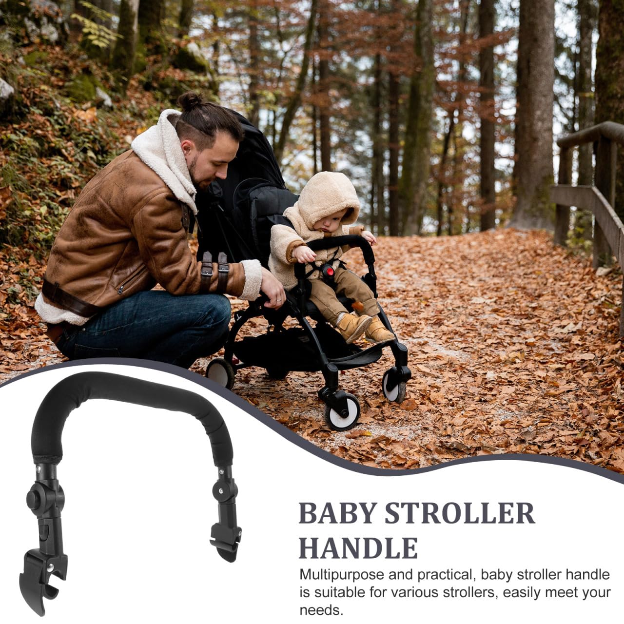 Supvox Einstellbare Kinderwagen GriffverläNgerung Armlehne Universal VerläNgerung FüR Buggy Mit Schwamm Und Kunststoff GriffverläNgerung KinderwagenzubehöR 16.93X11.42X1.18In