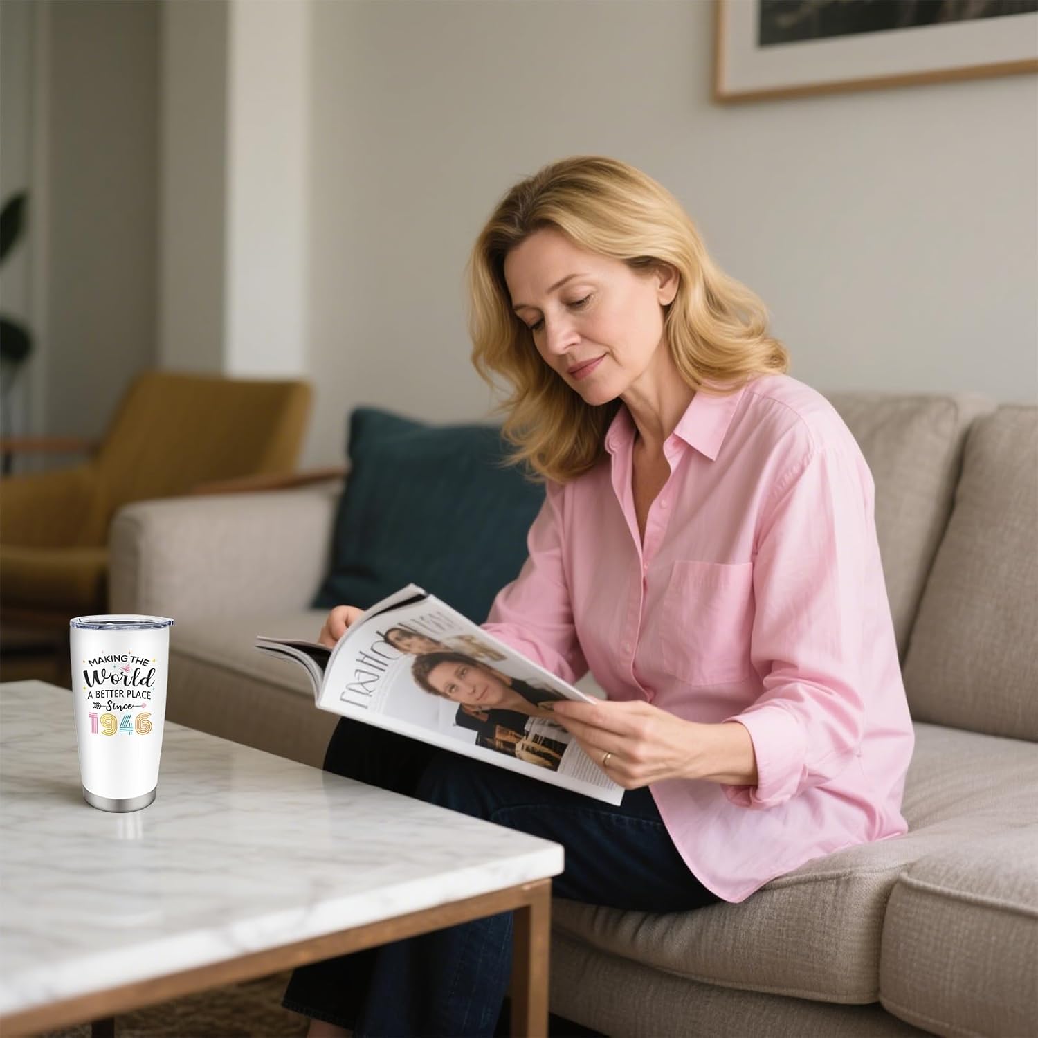 80th Birthday Gifts for Women Tumbler 20OZ 1PC, 80 Year Old Birthday Gift Decorations, 80-Year-Old Present for Woman, Happy Eighty Years Old Party Decor Ideas for Her Female Mom Sister Grandma - Image 5