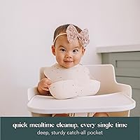 Vista 2 de AVA + OLIVER Juego de baberos de silicona - Baberos impermeables ajustables - Juego de 2