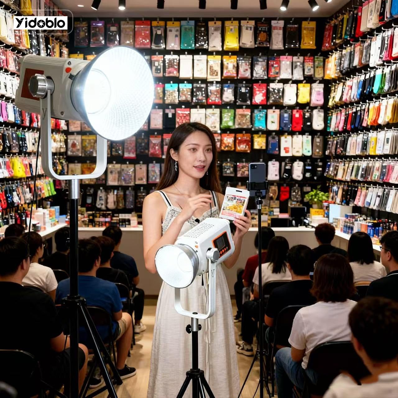 600 W COB LED Studio Luce Bicolore 2700 K-6500 K Dimmerabile con Display OLED DMX512 10 modalità Scena, Alta CRI Luce fissa per Fotografia Video Produzione Live Streaming