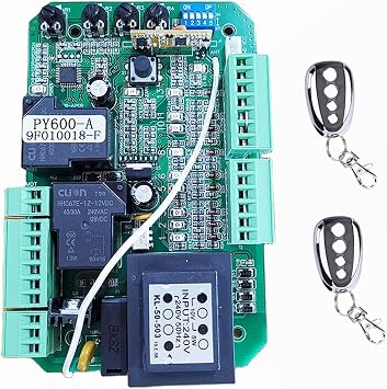 Garage Door Opener Automatic Sliding Gate Opener AC PCB AC Motor Control Circuit Board Card Power Controller Automatic Door Closer Color 1 Board 2 Key