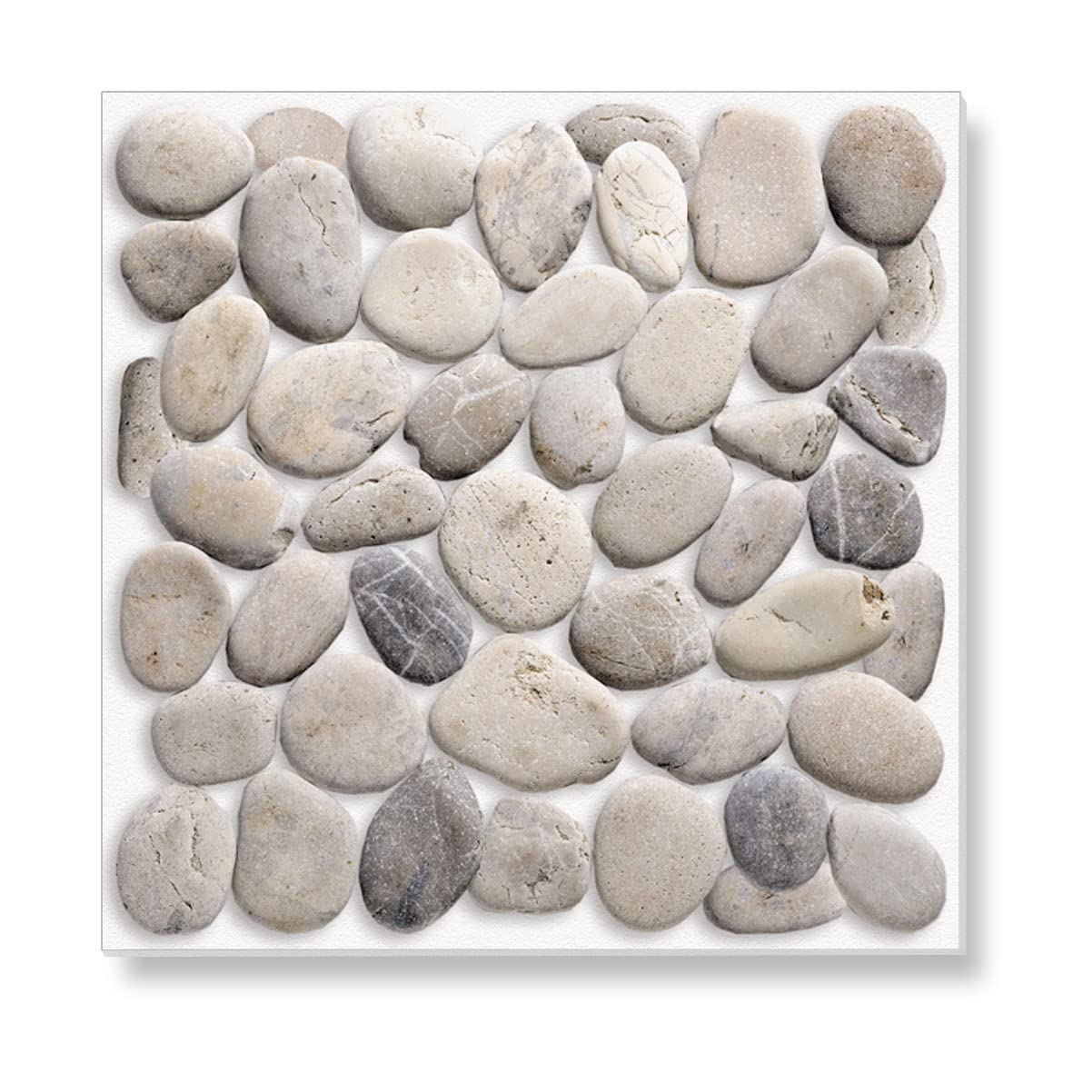 Stick And Go Natural Stone Colors 18 Self Adhesive Tiles: Pebble Mosaic - 4" X 4", Thick, Self Adhesive Stick On Wall Tile, Stickers, Transfers, Decals. Over Any Size Of Smooth Tiles Or Onto Any Smooth Wall Surface