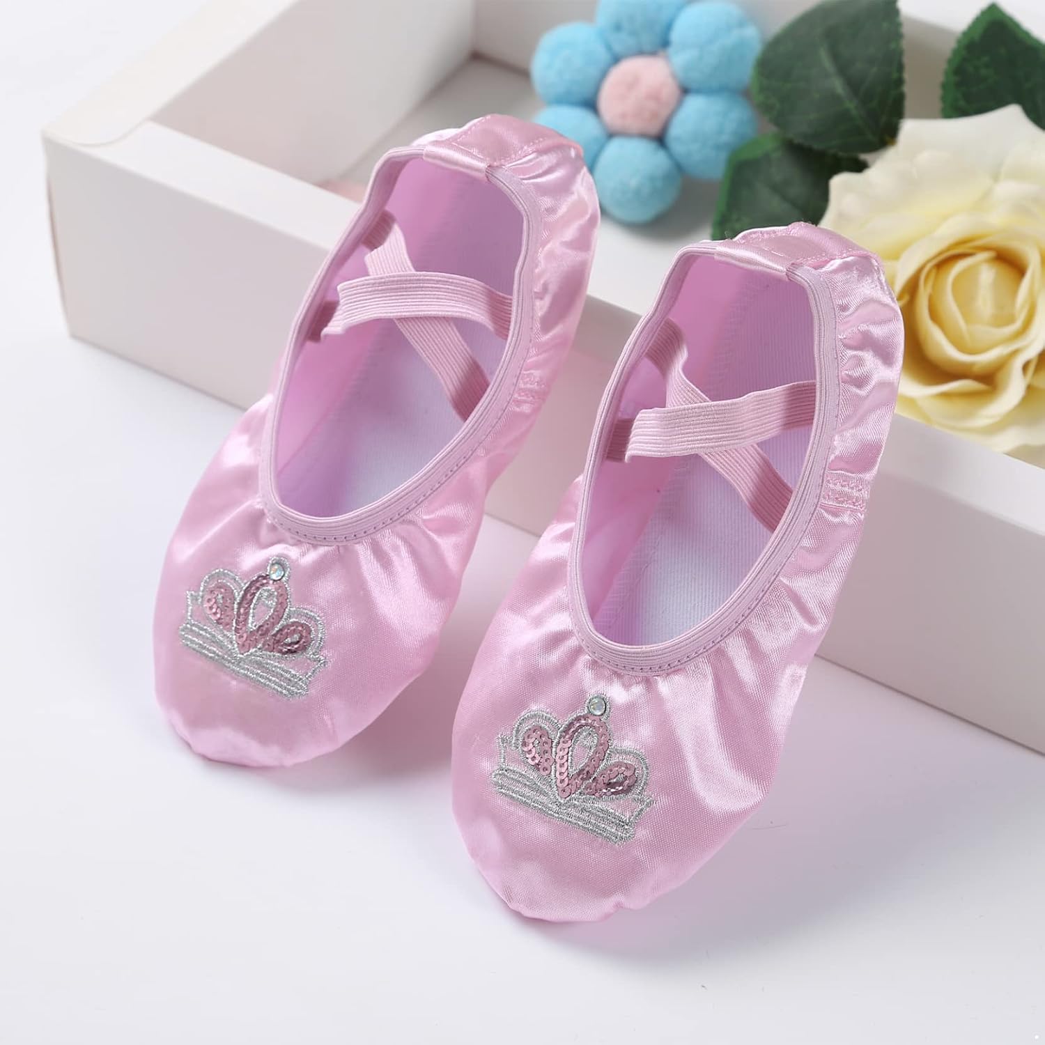 Loyan Girl Ballet Practice Shoes for Dance Training Performance Slipper Kid Toddler Flat Full Shoes Gym Yoga Ballerina