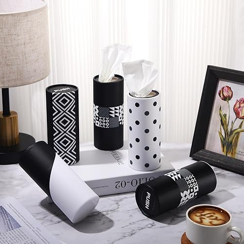 Miniatura 4 de Eaasty Paquete de 8 soportes para cilindros de pañuelos de automóvil con servilletas faciales, pañuelos de viaje a granel para portavasos de