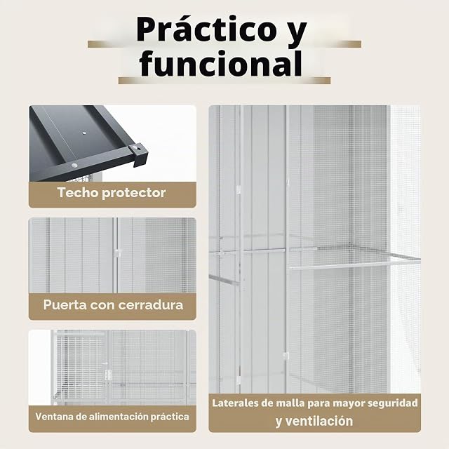 Foto 5 de 8 de vidaXL Jaula para Aves Antracita 215 x 110 x 247 cm Acero Galvanizado