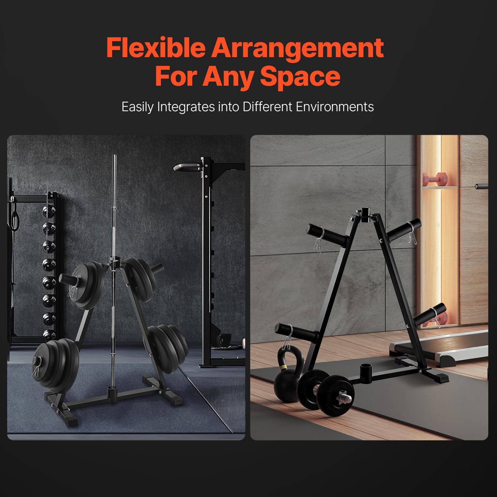 VEVOR Supporto per Dischi Pesi 50,8 mm Albero per Dischi Pesi con Telaio ad A, Albero per Dischi Standard, Carico di 136 kg Supporto per Pesi, Supporto per Bilanciere per Palestra Domestica, Nero