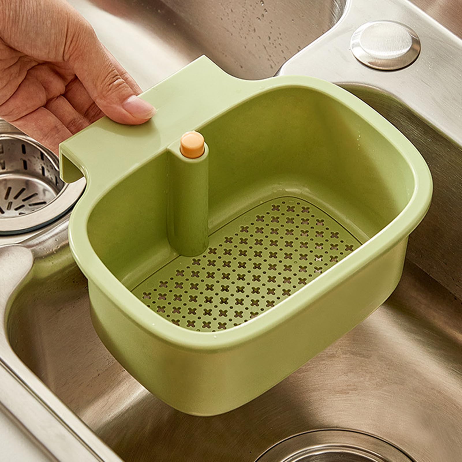 Cestello Di Scarico Per Lavabo, Set Di Colino Triangolare, Scolapasta Per Lavello Da Cucina, Lavello Triangolare In Acciaio Inox, Ripiano Per Filtrare I Rifiuti Alimentari - 8