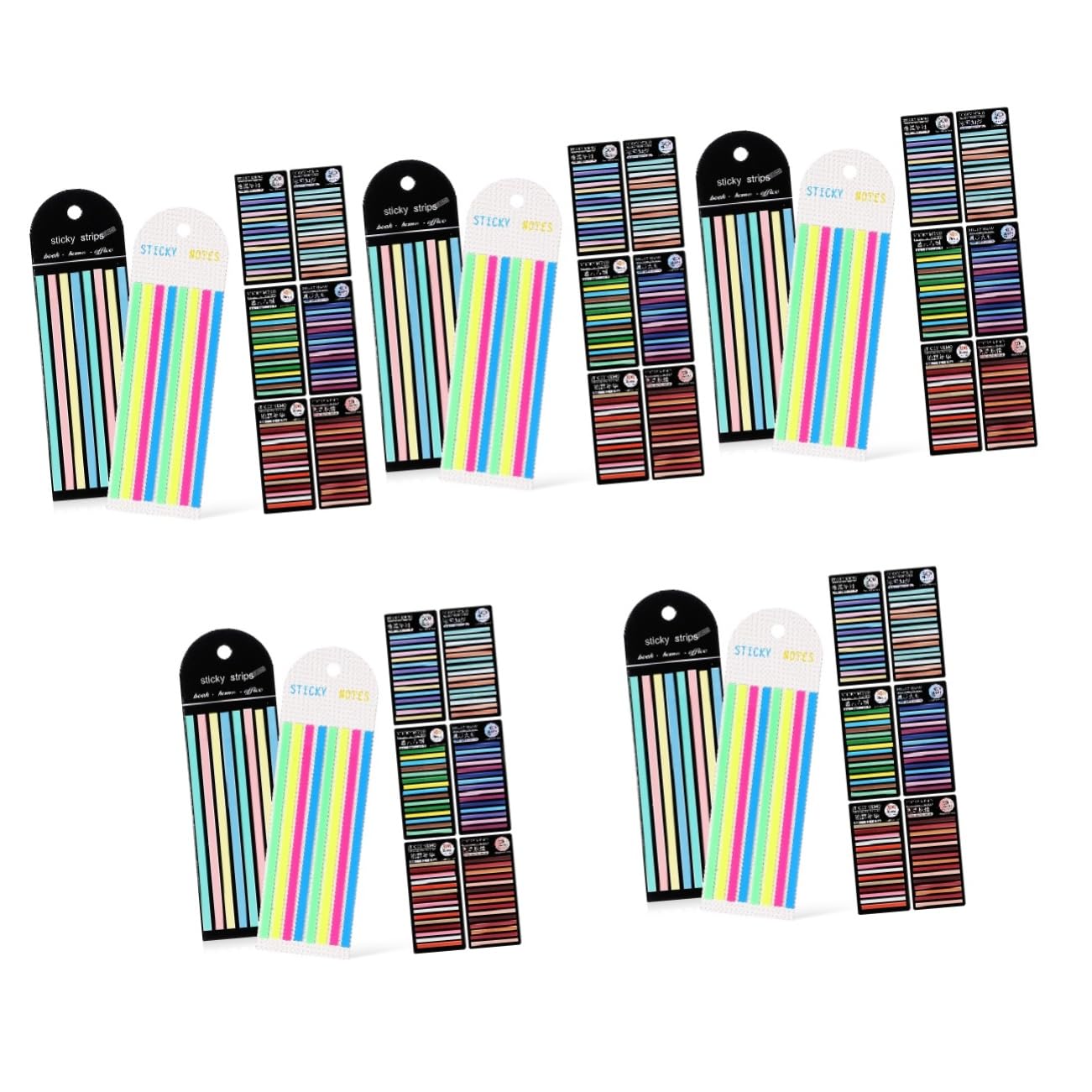 NUOBESTY 5 Sätze Index-aufkleber Klare Textmarkerstreifen Klebrige Textmarkerstreifen Buchmarker Buchmarkierungen Das Etikett Buch-anmerkungsstreifen Seitenmarkierungen Kleben 8 Packs*5