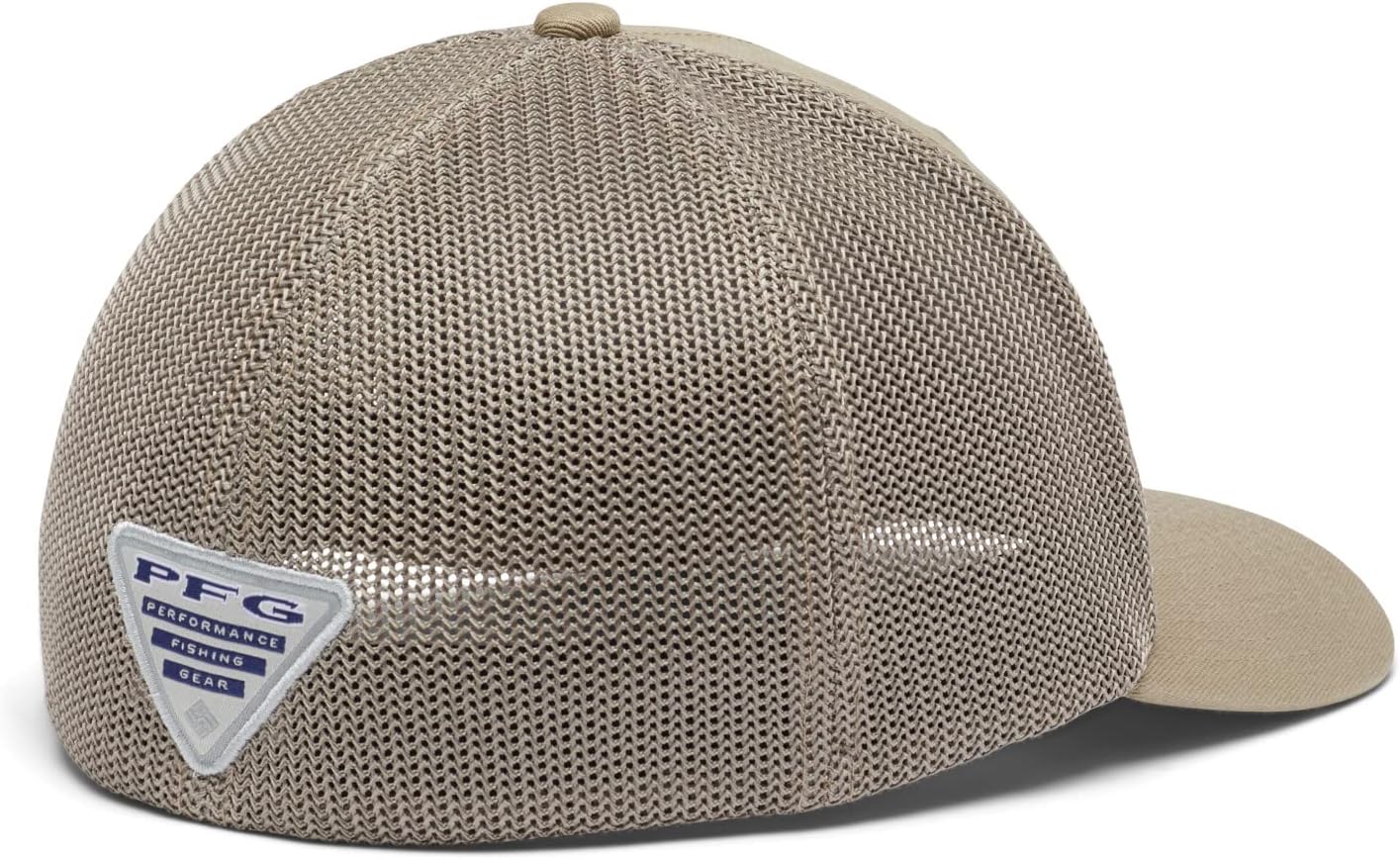 Columbia PFG Mesh Canada Fish Flag Stretch-Fit Hat Large-X-Large Tusk