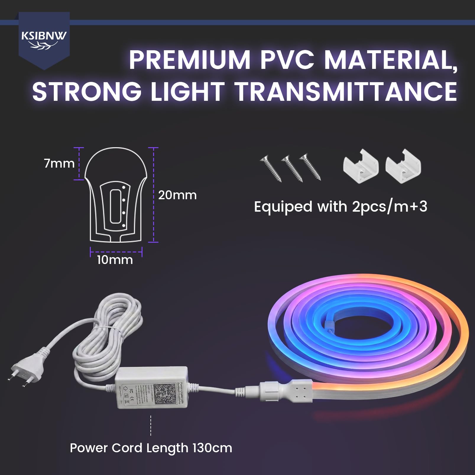 KSIBNW LED Neon Strip 10m RGBIC, LED Streifen mit Fernbedienung & App IP65 Wasserdichte Flexible Lichterschlauch Bluetooth Musik Sync LED Band Timer-Einstellung LED Beleuchtung Dimmbar Farbwechse
