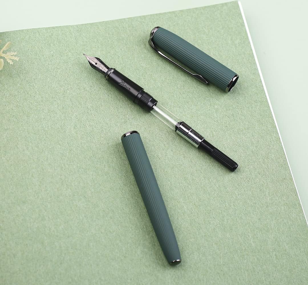 Picasso 916 Natural Series Metal Fountain Pen with Gift Box (EF Nib 0.35mm, Larch Green)