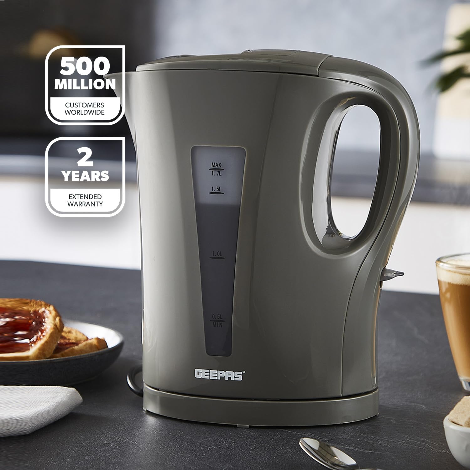 Geepas Electric Kettle 2200w Boil Dry Protection And Auto Shut