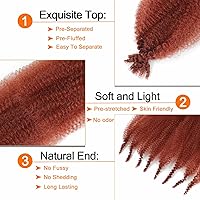 Vista 3 de Extensiones de cabello afro rizado Ginger 12 pulgadas, trenzas Marley de cabello trenzado elástico 350, extensiones de cabello afro rizado y rizado