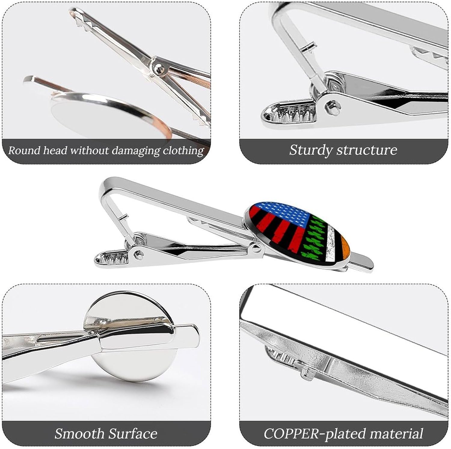 Irish Americans-Flag Tie Clip Fashion Jewelry Necktie Pin for Wedding Busiess Office Accessories