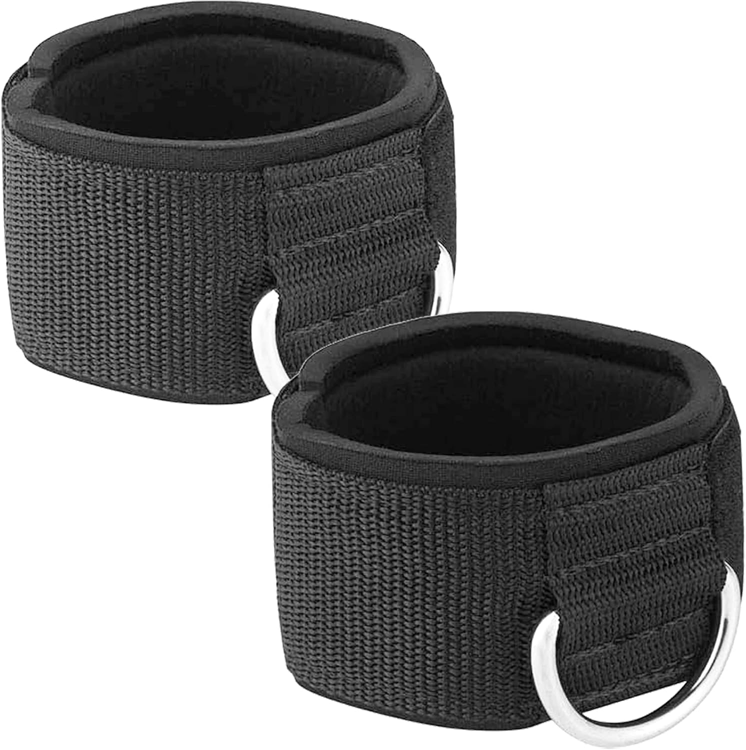 2 Packs Ankle Straps for Cable Exercise Machines Neoprene Padded Fitness Wrist Cuffs with D Ring for Glute Kickbacks, Leg Extensions, Hip Abductors & More | One Size Fits All
