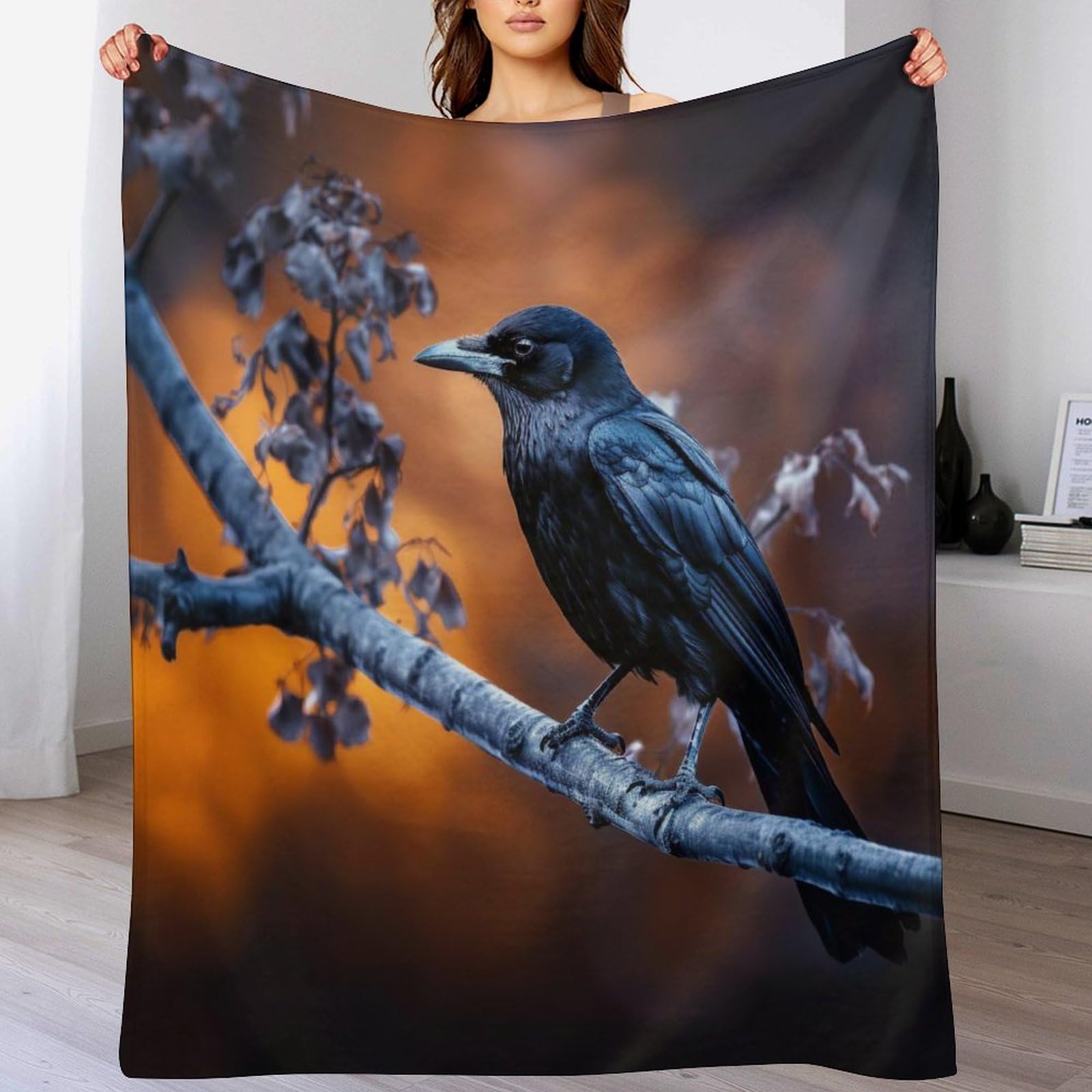 Couverture polaire corbeau de lit en flannel douce | 180x200cm