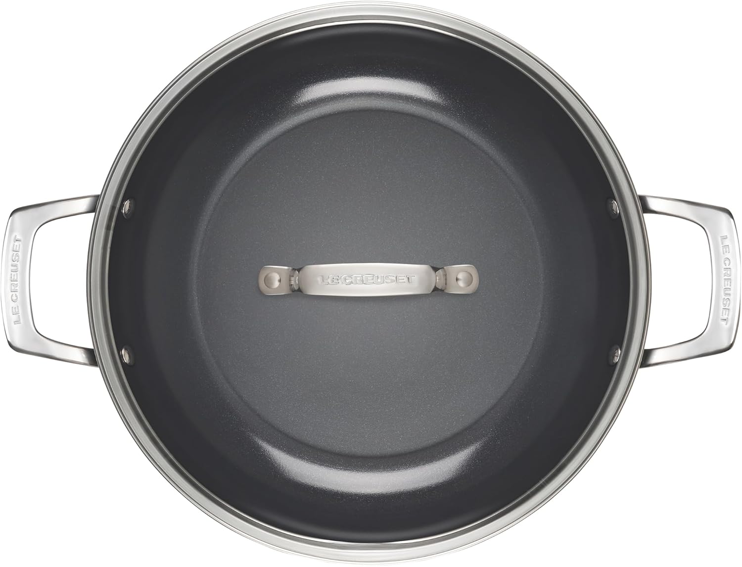 Le Creuset Essential Non-stick Ceramic Shallow Braiser with Glass Lid, 3.9 qt. - Image 3