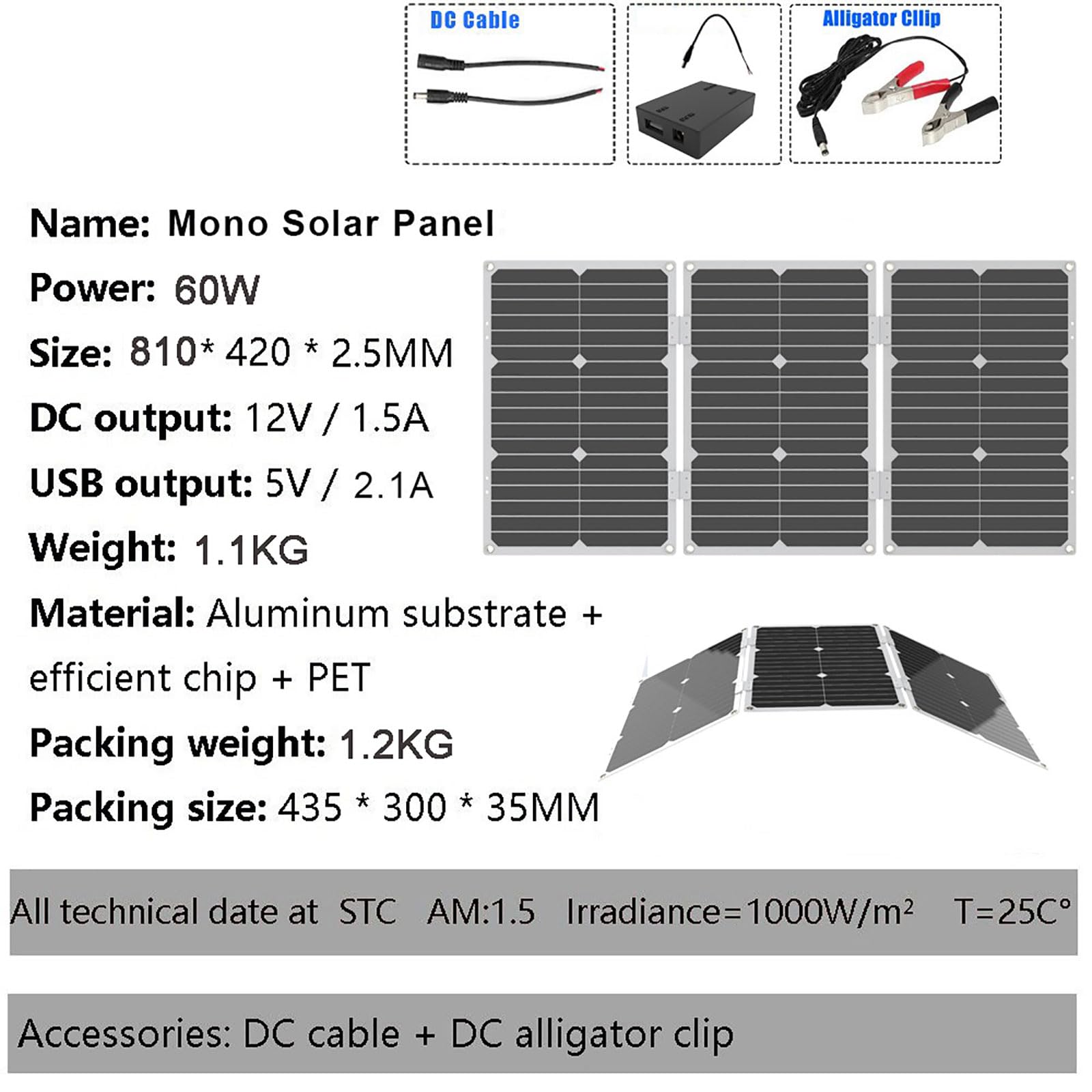 Kit de Panneaux solaires Hors réseau 4000 W avec Panneau étanche 60 W et contrôleur 30 A for Camping, Camping-Car et extérieur(220V)