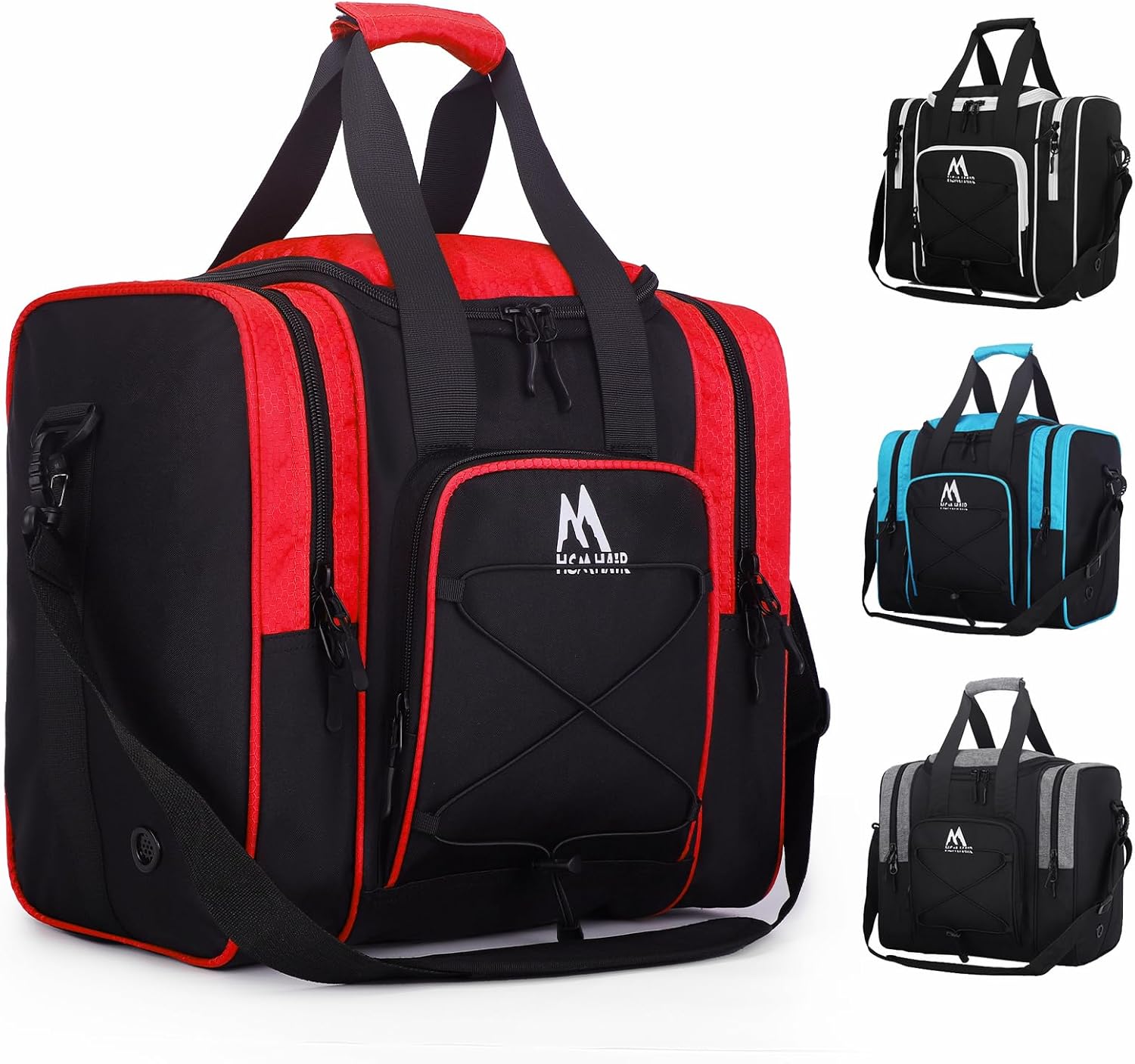 Hsmihair Bowling Ball Bag for Single Ball, Bowling Tote with Padded Holder,Fits Shoes up to Men’s Size 14, Carry Bag for Bowling Accessories