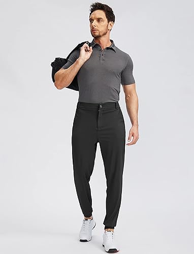 Miniatura 3 de Soothfeel Pantalones de Jogging de Golf para Hombre con 5 Bolsillos Ajustados Elásticos Sudaderas para Correr Viajes Vestir Trabajo Pantalones para