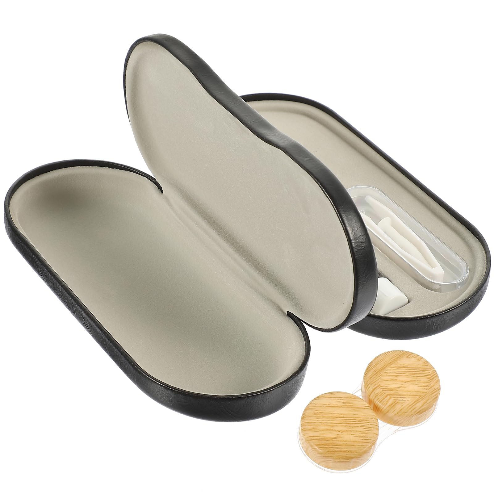 DOITOOL Custodia Occhiali Doppio Strato, Metallo e Pelle PU