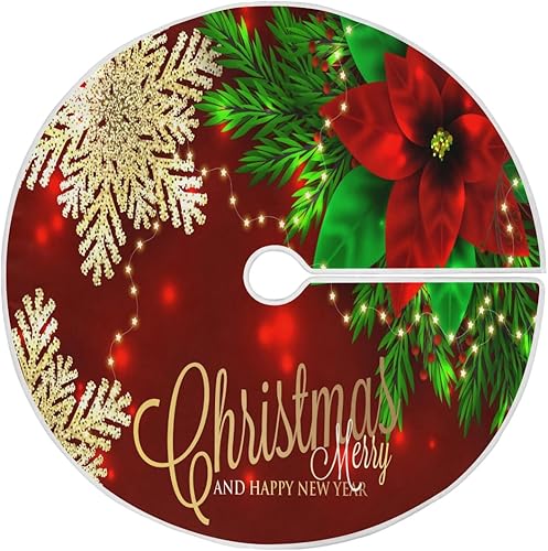 Falda de árbol de Navidad de 48 pulgadas para árbol de Navidad y copos de nieve para decoración de fiestas, decoración de vacaciones, hogar,