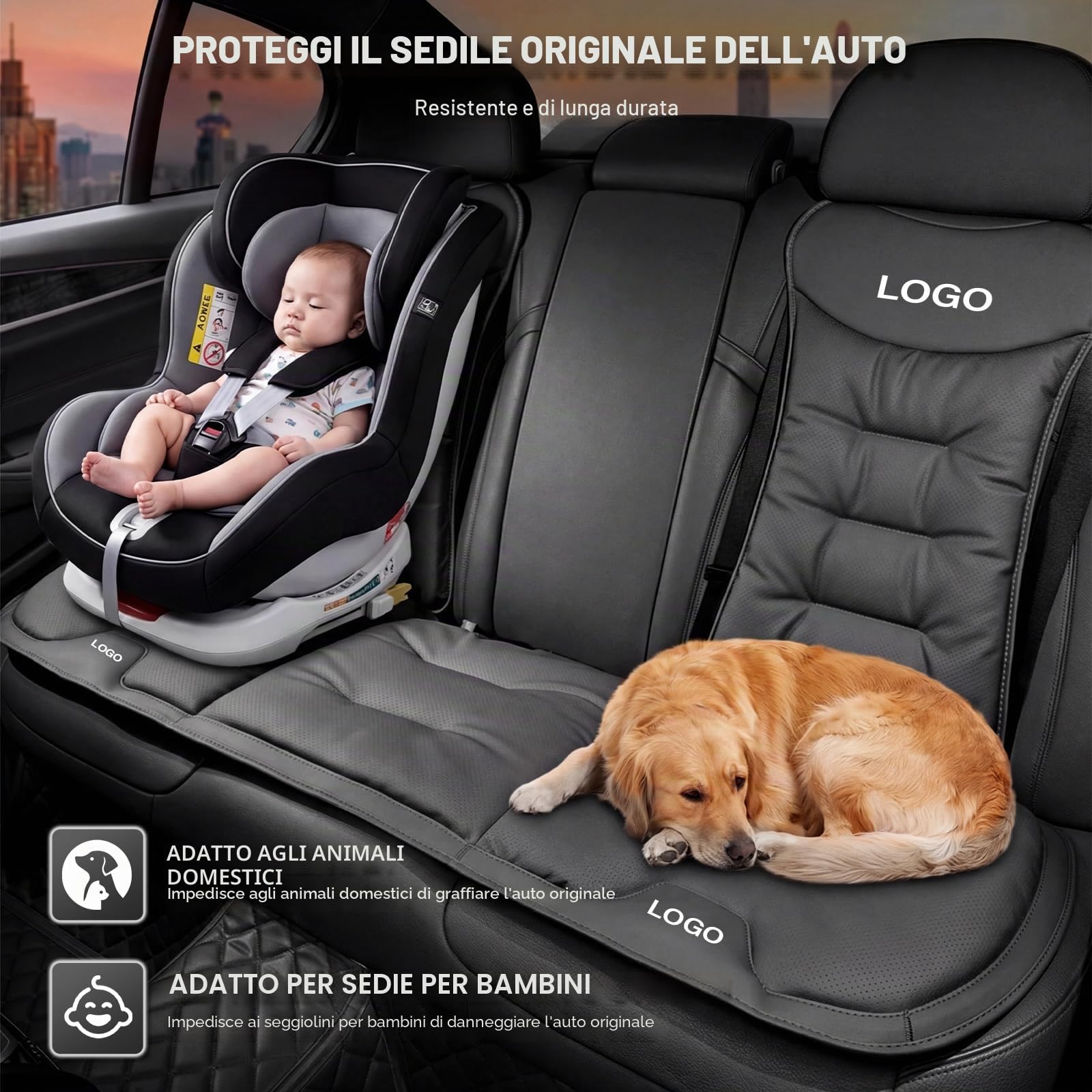 Cuscino per Sedile Auto Personalizzato con Supporto per Schiena, Logo Personalizzabile, Imbottitura Morbida in Cotone PP