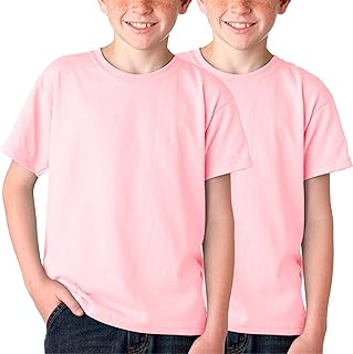 Pack 1 o 2 Camisetas de Niño/Unisex Manga Corta 100% Algodón, Camiseta Infantil Básica Cuello Redondo para Niños, Variedad de Colores Lisos, Suave, Cómoda, Versátil, Tallas de 5 a 15 años