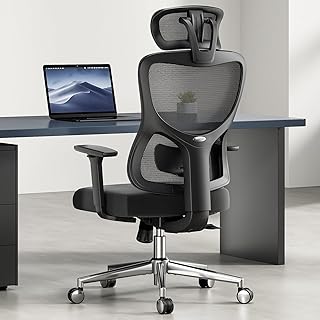 Soohow Ergonomic Mesh Office Chair, Computer Desk Chair Ergonomic, High Back Office Chair with Headrest, Adjustable Lumbar Support and 3D Armrests.