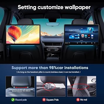 15.6 inch Portable Android Car Headrest TV,Support Phone WiFi Bluetooth SD USB HDMI Connection Car Video Player (4G Ram+64G Rom-2PCS) (15.6 4+64 1pcs)