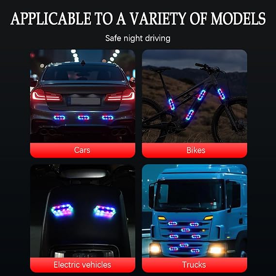 Strobe Light Solar Wireless LED Lights for Car Exterior
