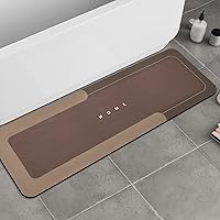 Vista 21 de Housego Juego de 3 tapetes mágicos de baño absorbentes, alfombras de piso de secado rápido, antideslizantes, con parte trasera de goma para baño