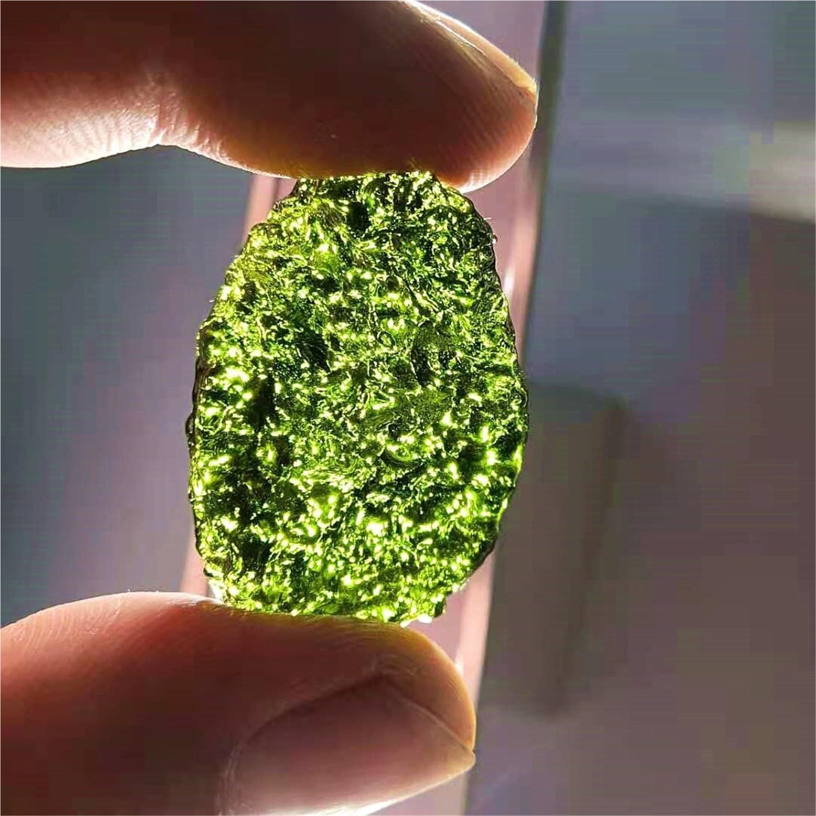 Piedra de Moldavita, Moldavita cruda real, colgante de cristal de Moldavita verde, aerolitos, collar con cuerda sin energía, joyería de cristal de Moldavita