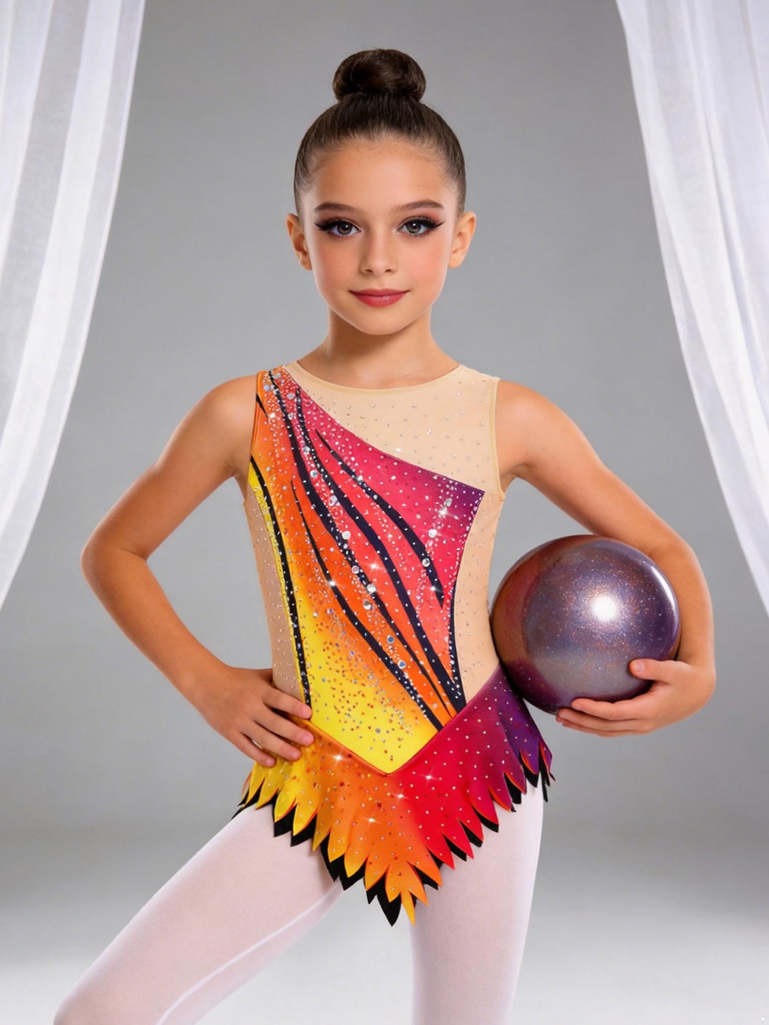 Bambina Body da Ginnastica Ritmica Salopette Abbigliamento Artistica