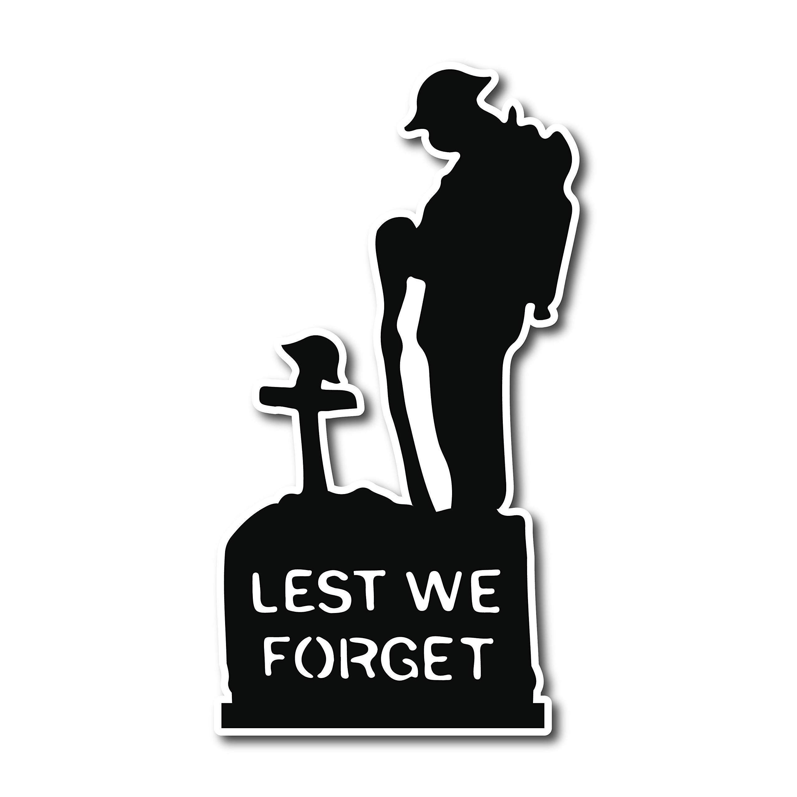 Soldier Showing Respect and Gratitude Remembrance Sunday Lest We Forget Remembrance Day Sticker, Mug, Poppy Flower Decal, Car, Window, Fridge, Laptop Sticker (XL)