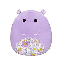 Squishmallows SQCR05494 - Hanna l'ippopotamo viola con pancia floreale