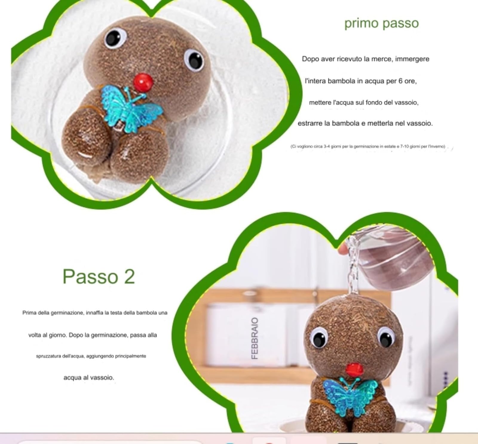 Mini Bonsaï Répulsif pour Moustiques Plante Poupée Tête d'Herbe avec Plateau 3 Pièces