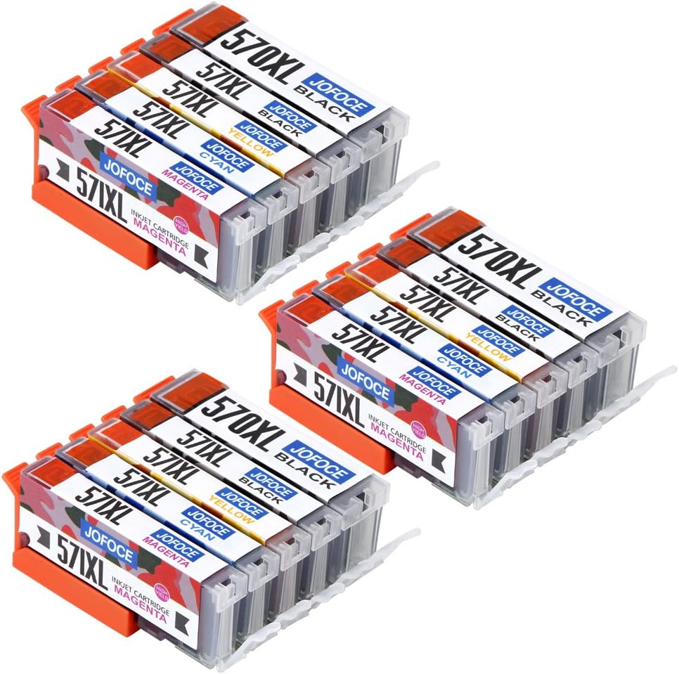 Jofoce Replacement for Canon PGI-570 CLI-571 PGI-570XL CLI-571XL Ink Cartridges (No GY), Work with Canon Pixma MG5750 TS5050 MG5751 MG5753 MG6850 MG6851 MG6852 TS5051 TS5053 TS5055 TS6050 TS6051