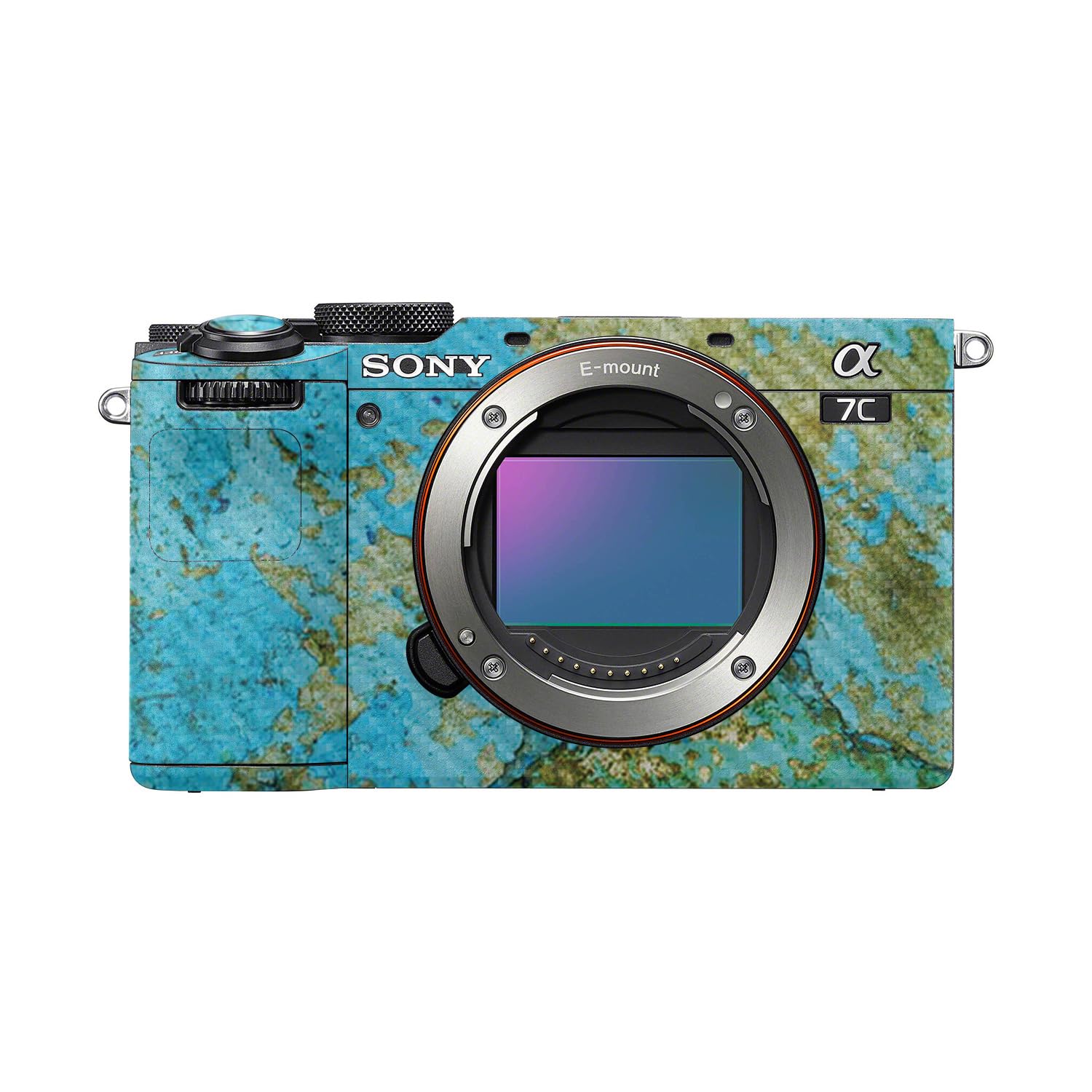 Carbon Fiber Camera Skin Compatible with Sony A7C Mark II (2023) - Teal Marble - Premium 3M Vinyl Protective Wrap Decal Cover - Easy to Apply | Crafted in the USA by MightySkins